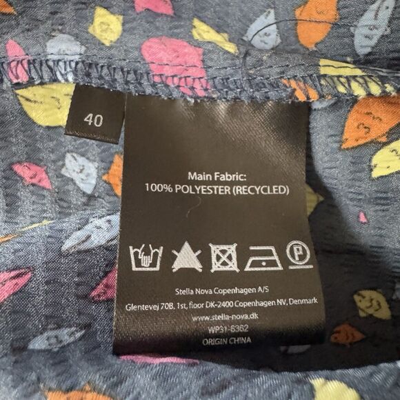 Anthropologie STELLA NOVA Orli Pants Trousers Blue Multicolor Womens EU 40 US 8 - Picture 13 of 15